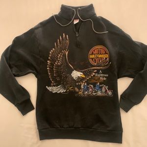 vintage 1987 harley davidson 1/4 zip